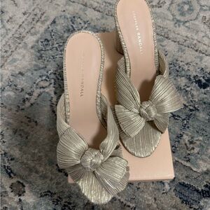 Loeffler Randall Women's Platinum Pleated Bow Heels